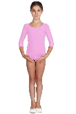 BODY DANZA LYCRA MANICA TRE QUARTI ROSA BAMBINA